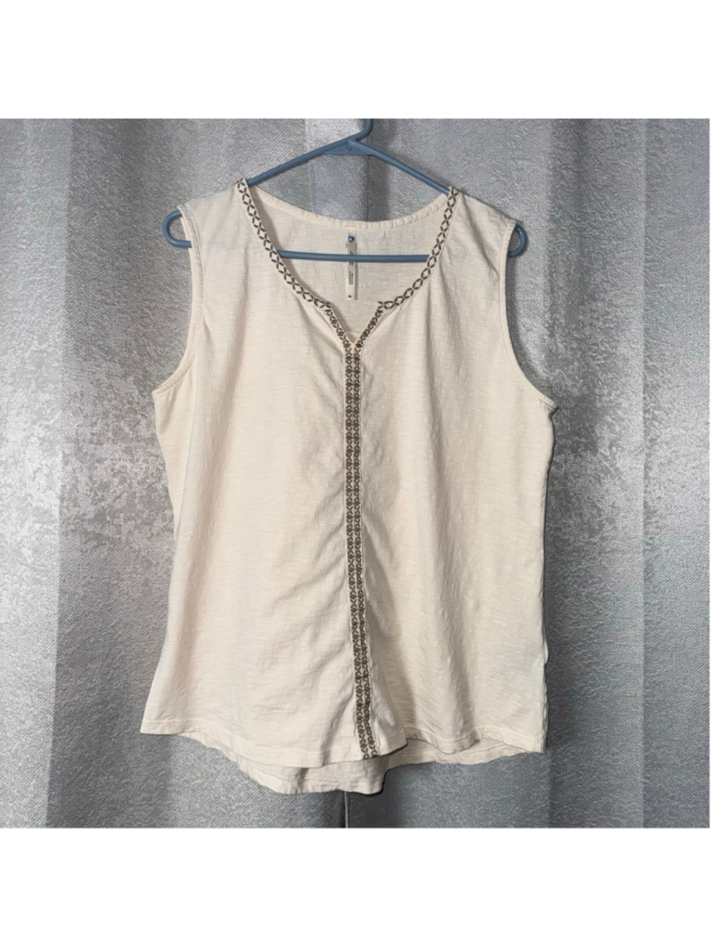 Women's KÜHL Shay Tank Top Cream Organic Cotton Breathable Lightweight Size XL